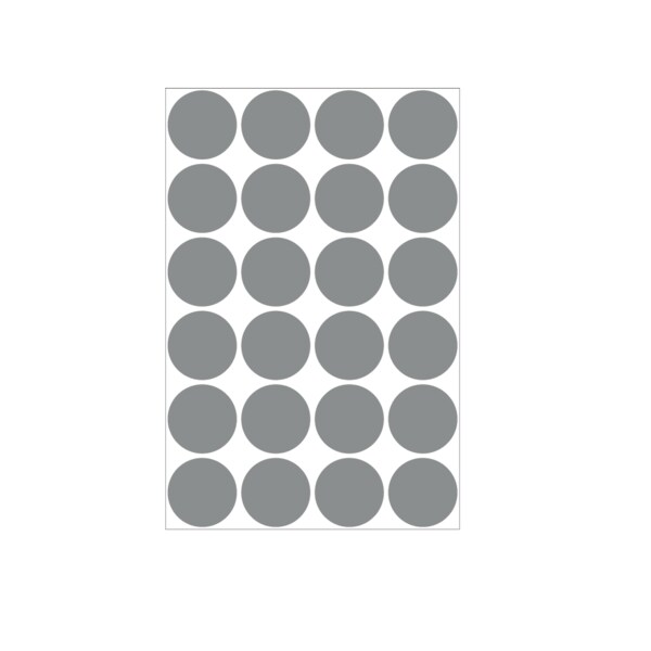 1" Color Coding Dots Silver - Sheet Form